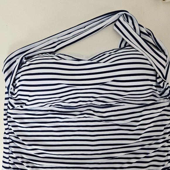 Tempt Me Womens Two Piece Tankini Swimsuit Plus Size 22W One Shoulder Beach Pool - Picture 8 of 11